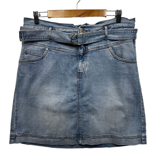 Just Jeans Blue Aline Denim Mid Waist Mini Skirt - Size 14