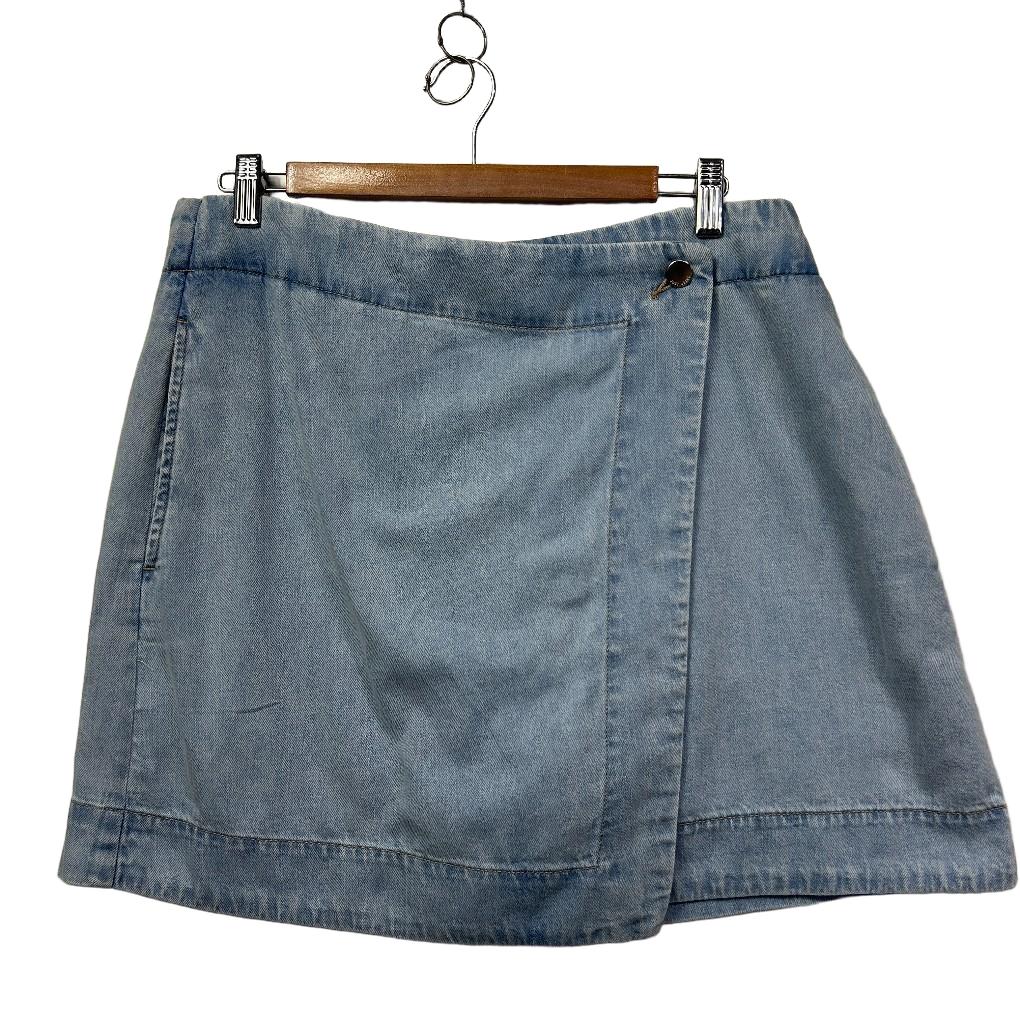 Just Jeans Blue Cotton Denim Skort - Size 14