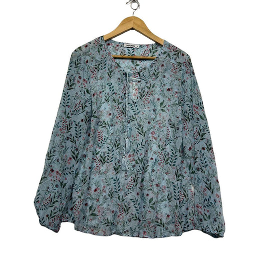 Just Jeans Blue Floral Blouse - Size 16