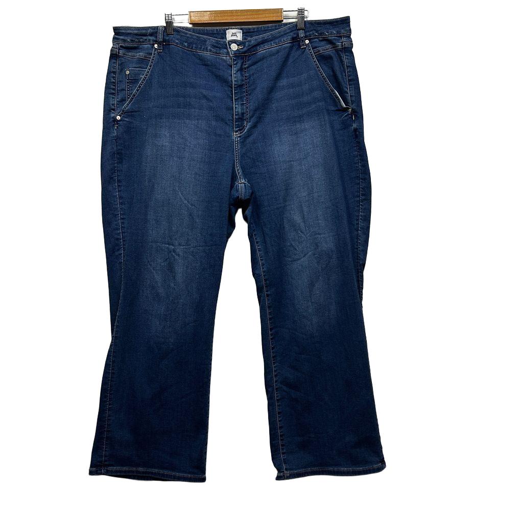 Just Jeans Blue Wide Leg High Rise Full Length Jeans - Size 24