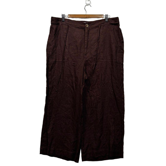 Just Jeans Brown Relaxed Mid Rise Linen Pants - Size 16