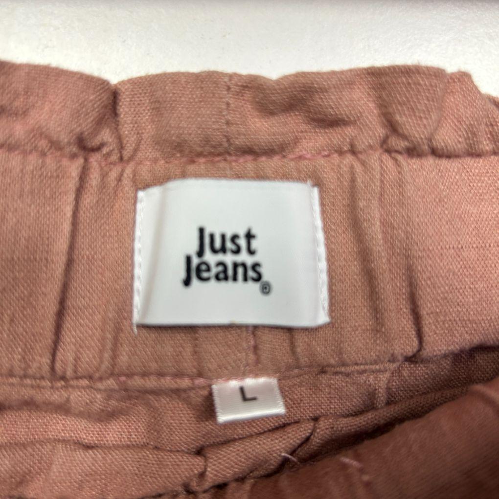 Just Jeans Dusty Pink Linen Midi Skirt - Size L (Fault)
