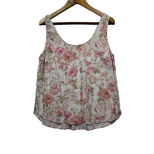 Just Jeans Pink Floral Linen T- Size 18