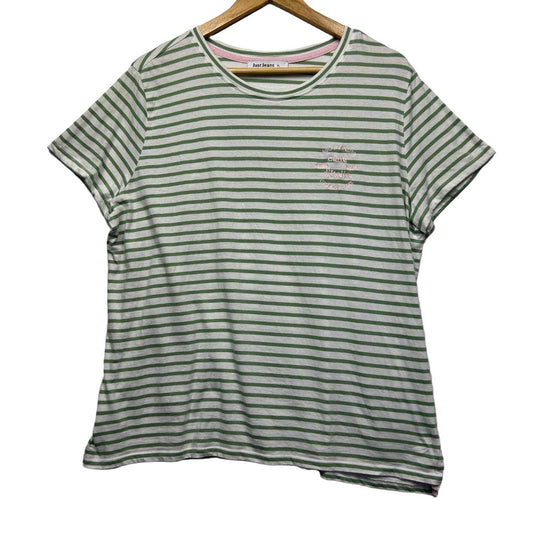 Just Jeans Striped Cotton Tee - Size XL