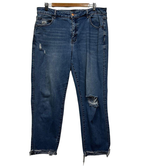 Just Jeans Super Vintage Relaxed Mid Rise Ankle Ripped Jeans - Size 14