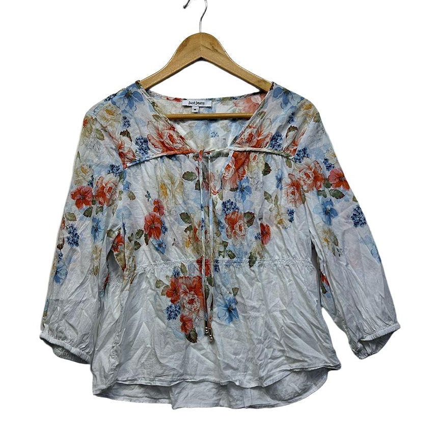 Just Jeans Multicoloured Cotton Top - Size 16