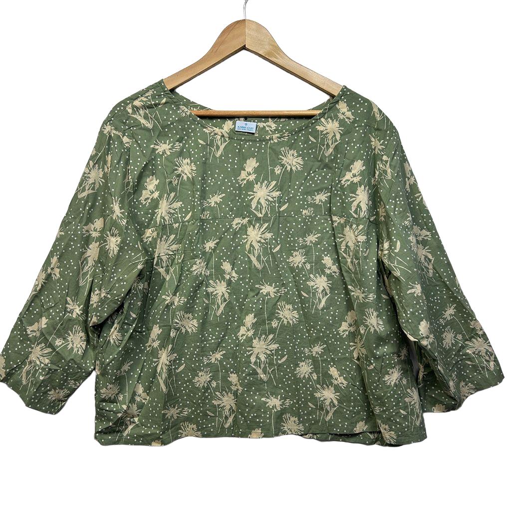 Karma East Green Cotton Top - Size 2XL