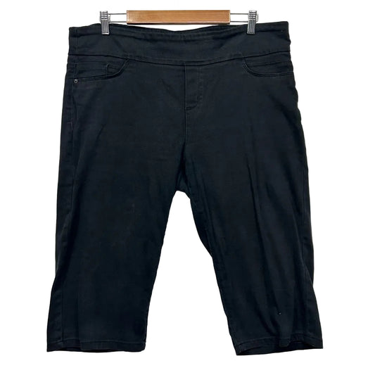 Katie's Black Cotton Cropped Capri Pants - Size 18