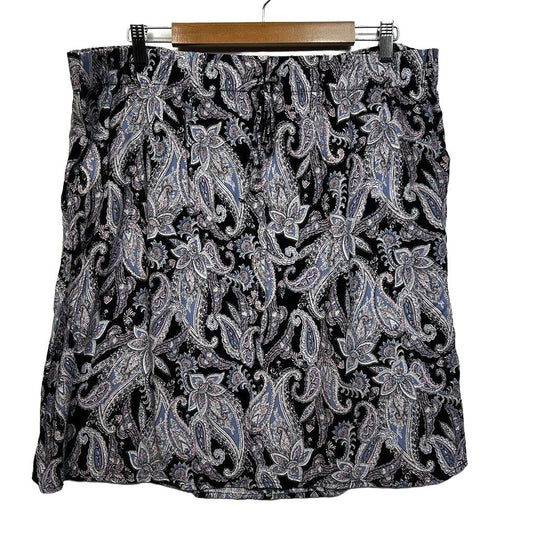 Katies Black Paisley Plus Size Skirt - Size 18