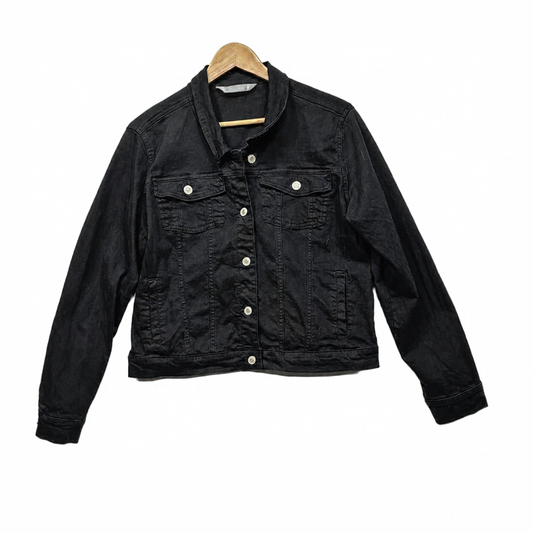 Katies Black Plus Size Cotton Denim Jacket - Size 18