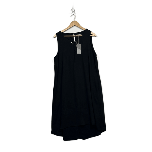 Katies Black Sleeveless Midi Shift Dress - Size 14