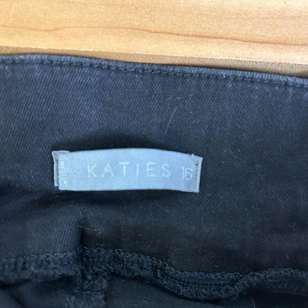 Katies Black Denim Straight Leg Pants - Size 16