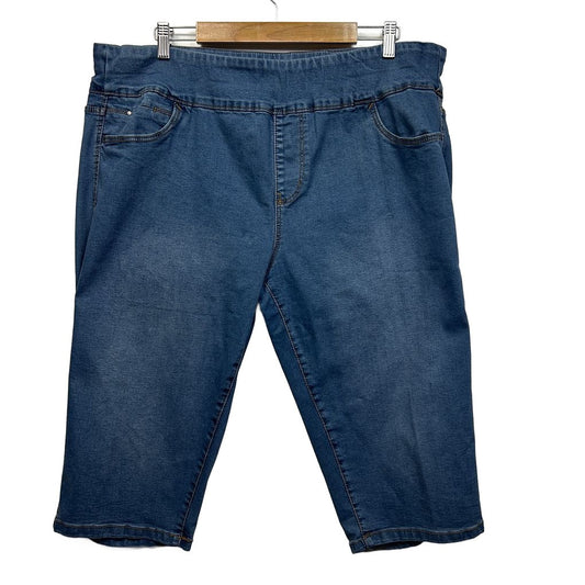 Katies Blue Denim Cropped Pants - Size 20