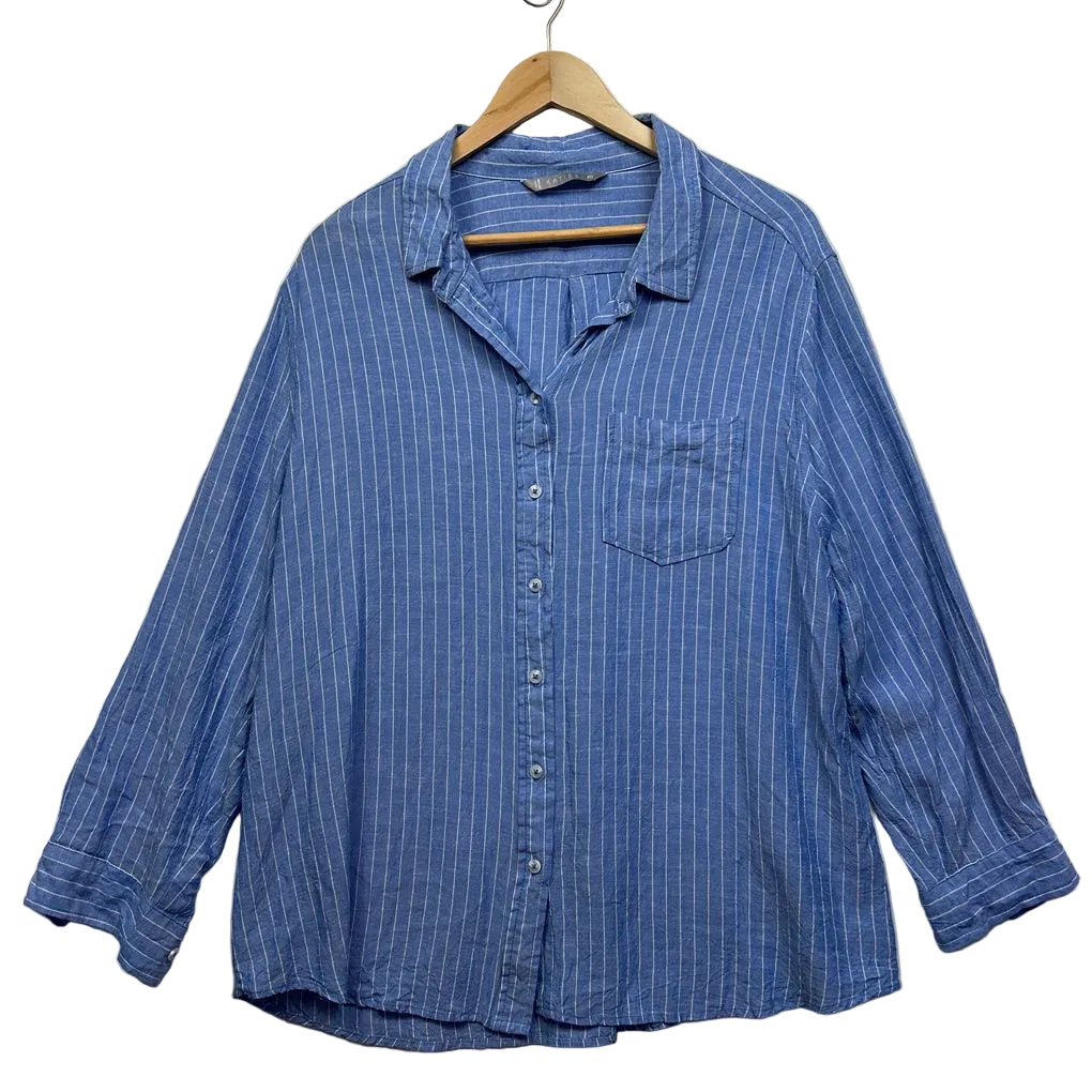 Katies Blue Linen Shirt - Size 20