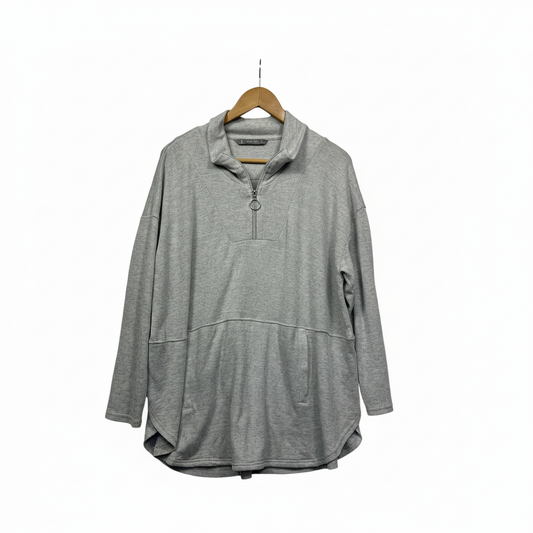 Katies Grey Long Sleeve Knit Top - Size L