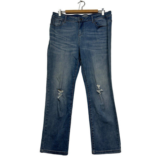 Katies Light Wash Distressed Jeans - Size 14