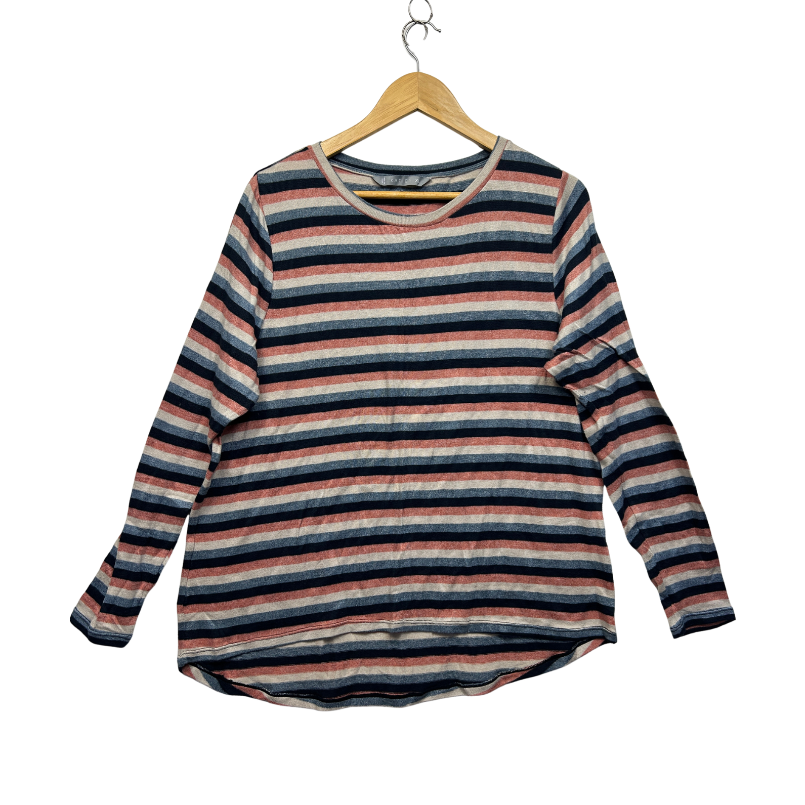 Katies Multicoloured Stripe Long Sleeve Top - Size XL