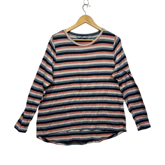 Katies Multicoloured Stripe Long Sleeve Top - Size XL