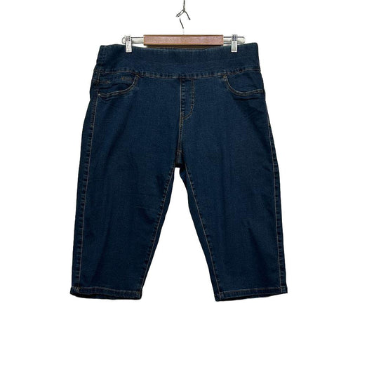 Katies Navy Cotton Denim Capri Pants - Size 16