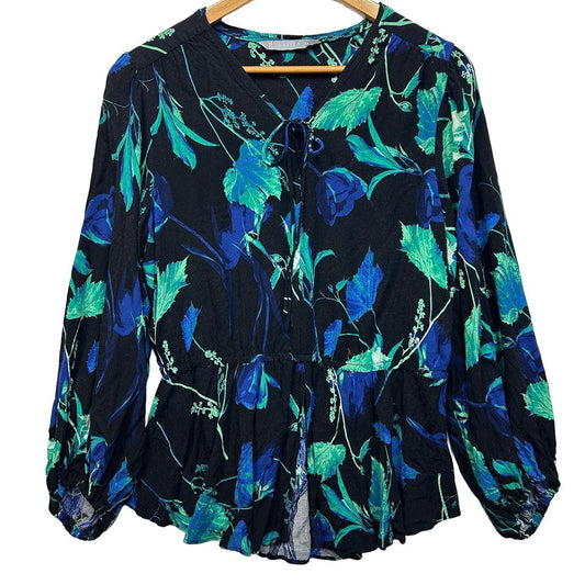 Katies Navy Floral Top - Size 14