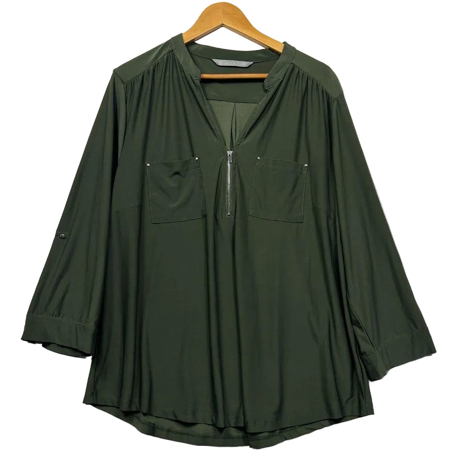 Katies Olive Blouse - Size 2XL