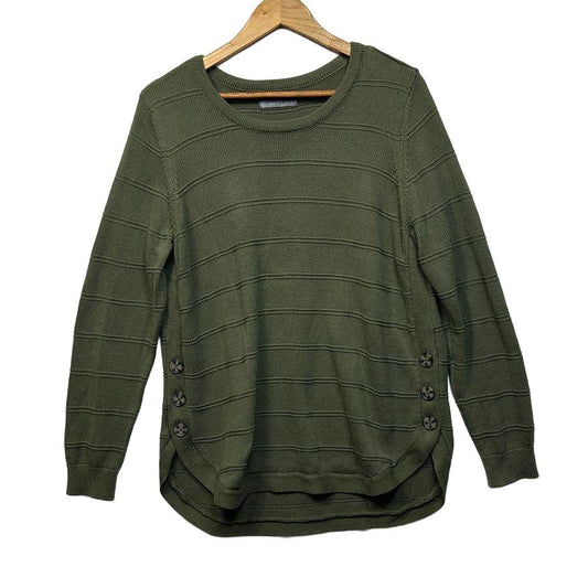 Katies Olive Cotton Knit Jumper - Size L