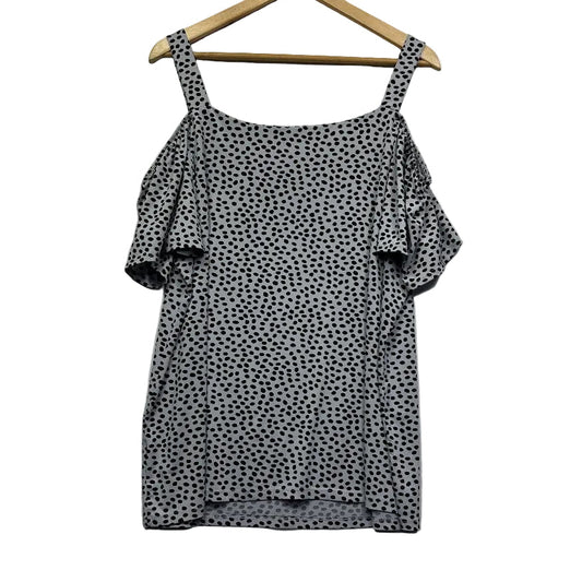 Katies Polka Dot Cold Shoulder Top - Size 2XL