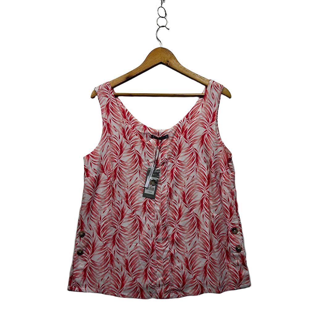 Katies Red Linen Sleeveless Top - Size 12