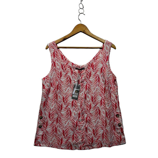 Katies Red Linen Sleeveless Top - Size 12