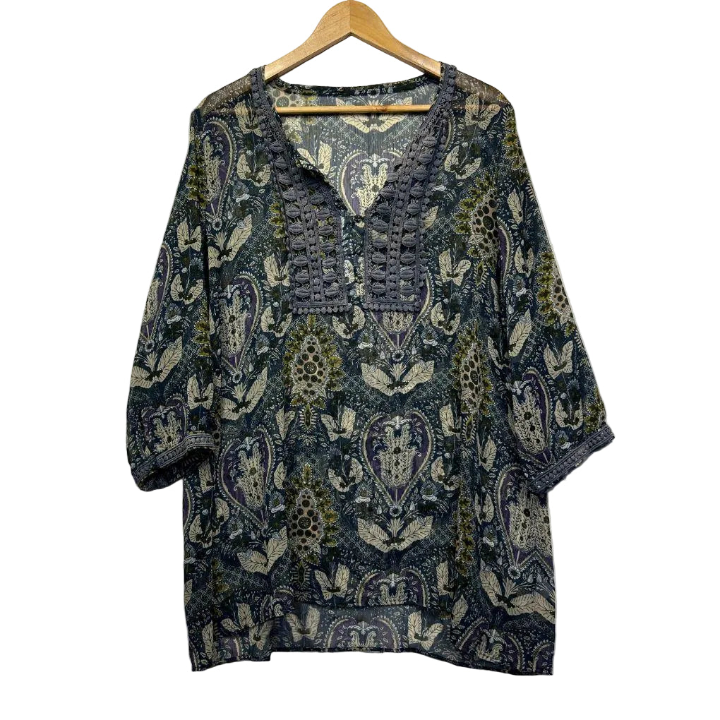Katies Sheet Multi Paisley Print Top - Size 16/18