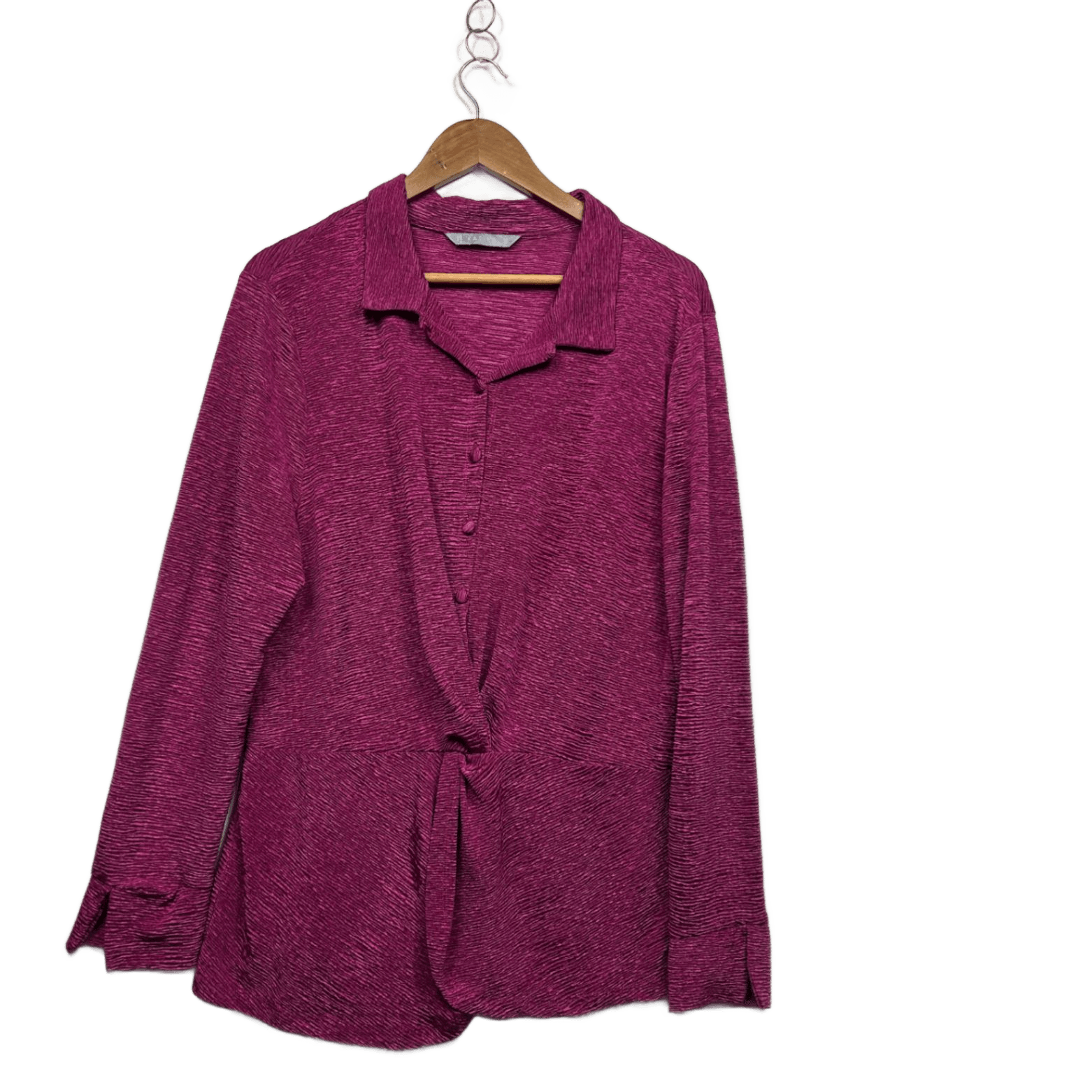Katies Top Size XL Pink Long Sleeve Twist Front