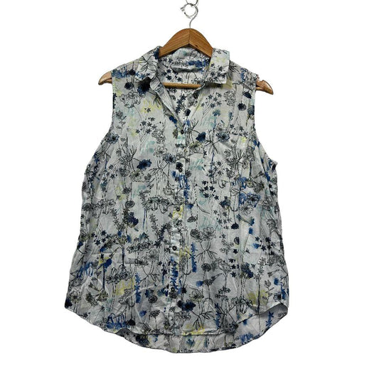 Katies White Multicolour Cotton Top - Size 16