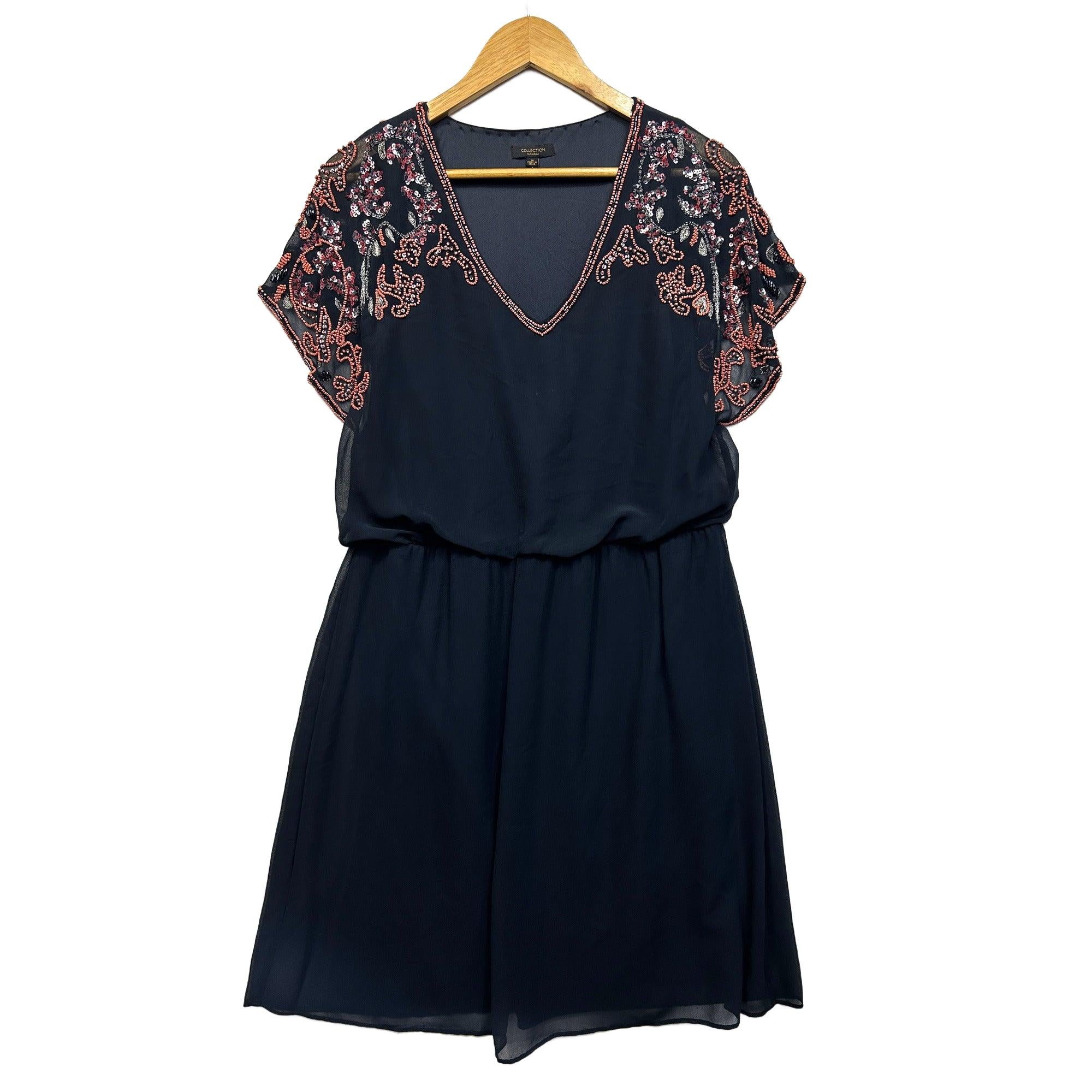 Katies Beaded Embellished Cocktail Dress - Size 14