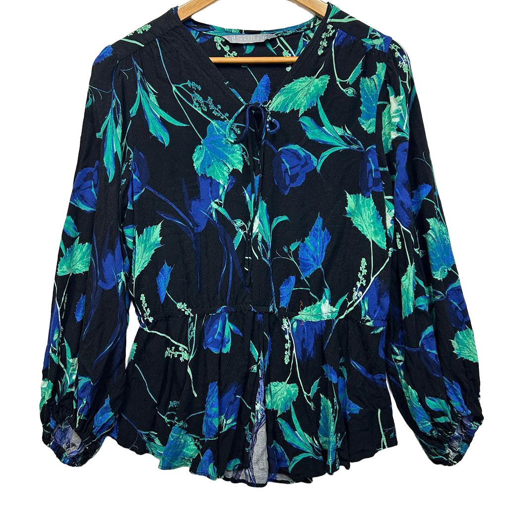Katies Navy Floral Top - Size 14