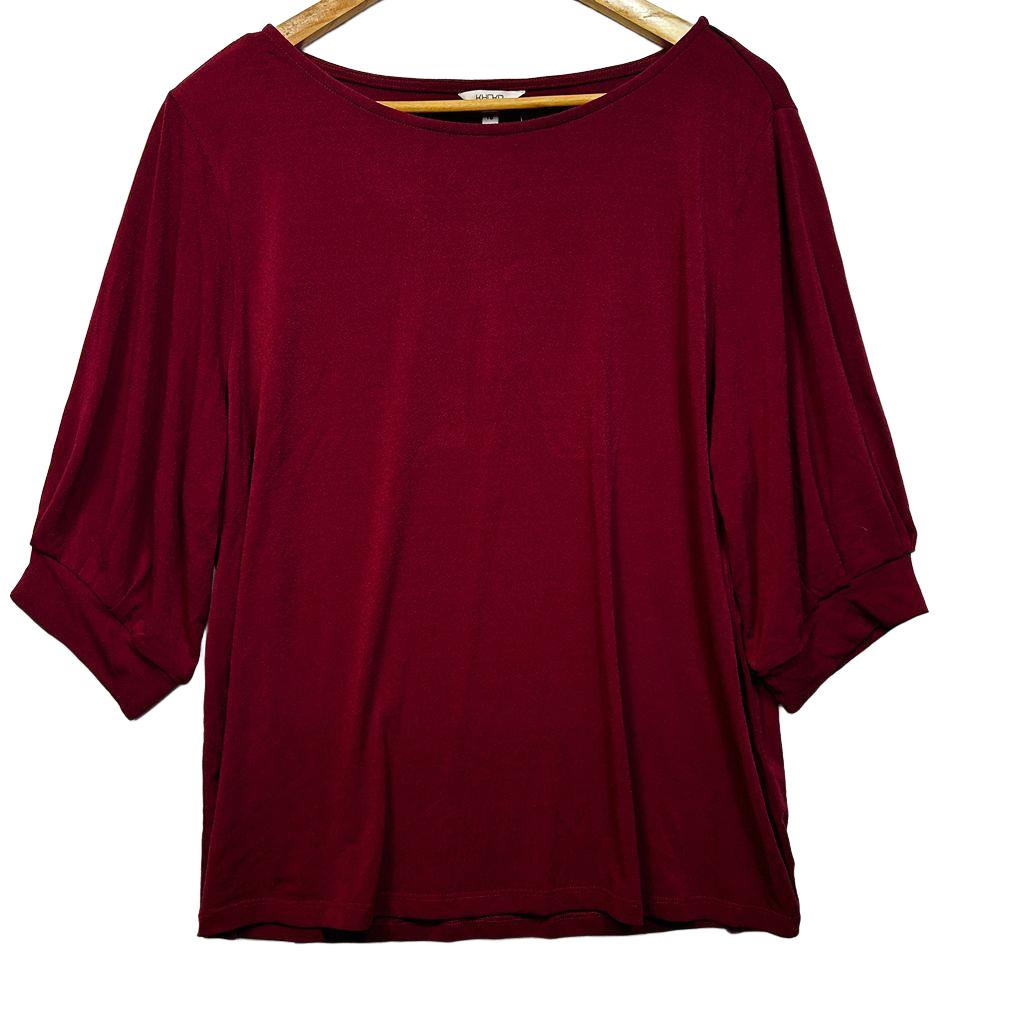 Khoko Berry Red Plus Size Short Sleeve Top - Size 18
