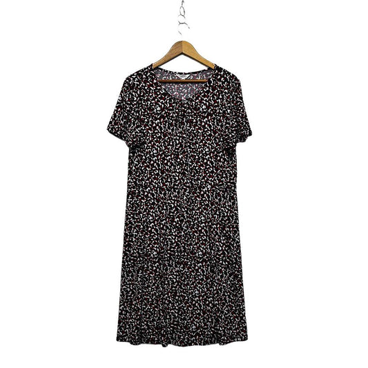 Khoko Black Plus Size Animal Print Dress - Size 18