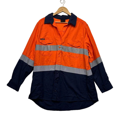 Kinggee Orange Cotton Hi-Vis Workwear Shirt - Size 22
