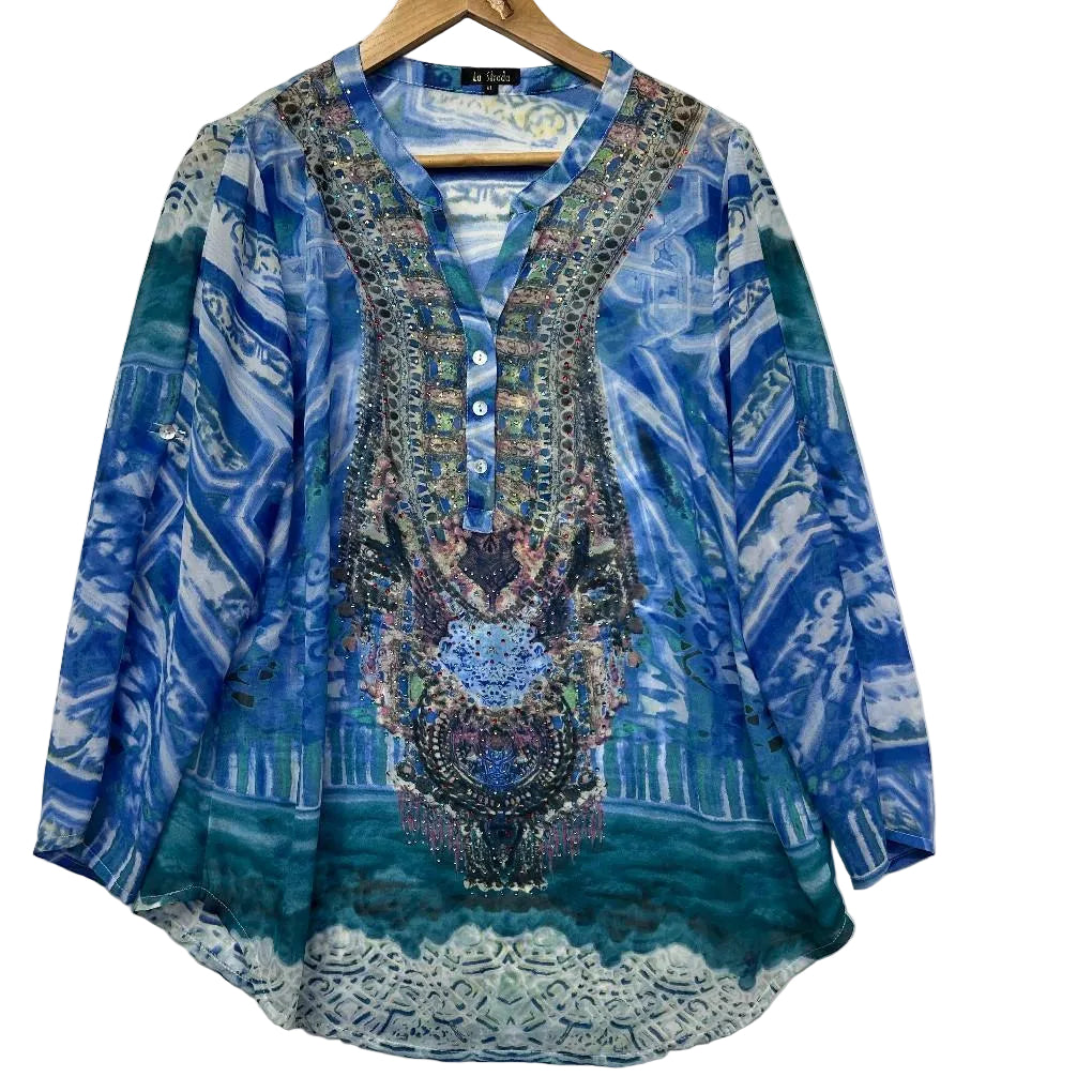 La Strada Blue Top - Size XL