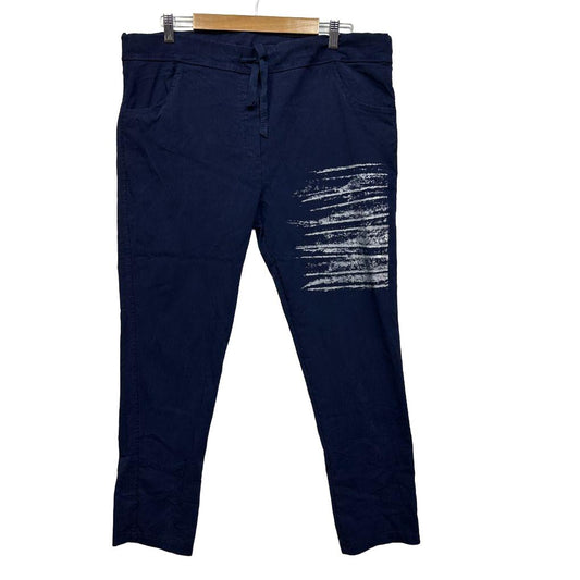 La Strada Navy Cotton Italian Pants - Size L