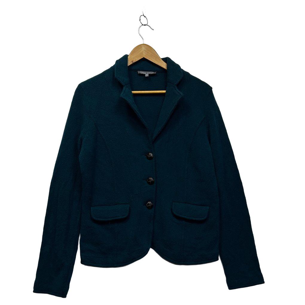 Laura Ashley Teal Wool Blazer - Size 14