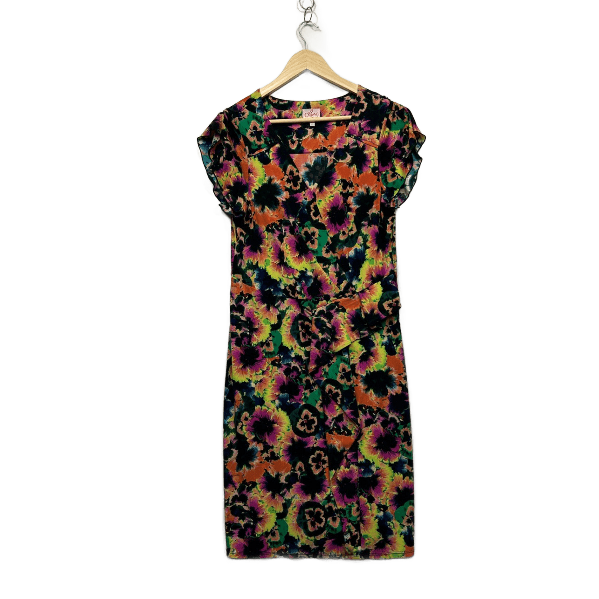 Leona Edmiston Multicoloured Floral Sheath Dress - Size 12