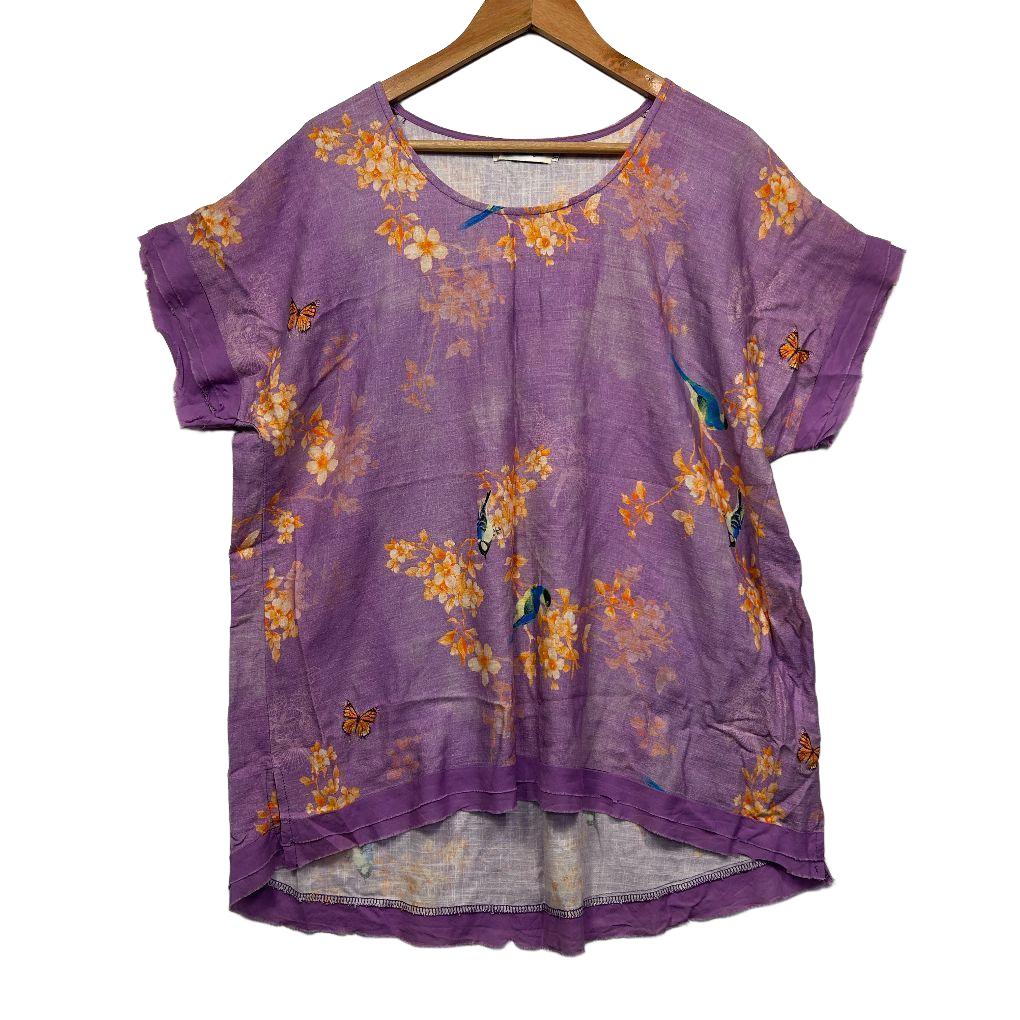 Lilac Designs Purple Linen Top - Size 1XL