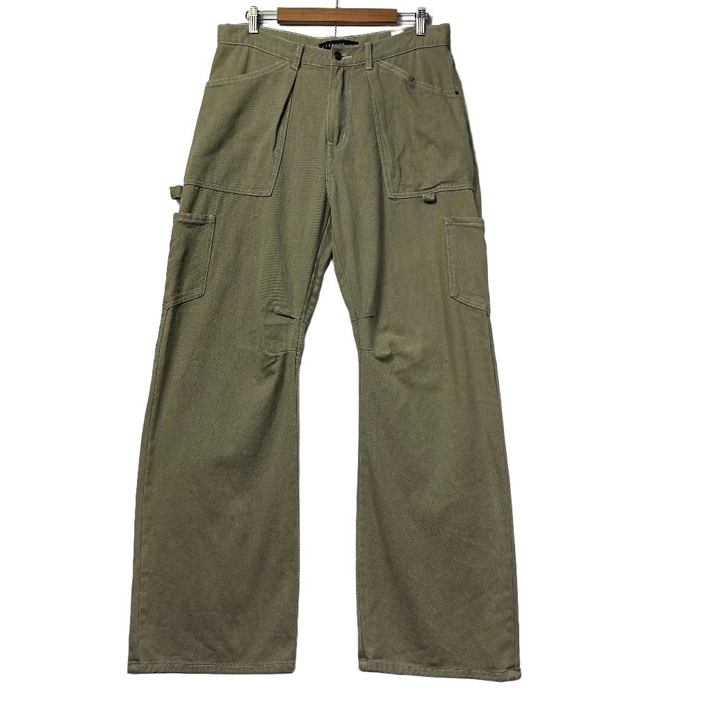 Lioness Khaki Cotton Baggy Cargo Pants - Size L