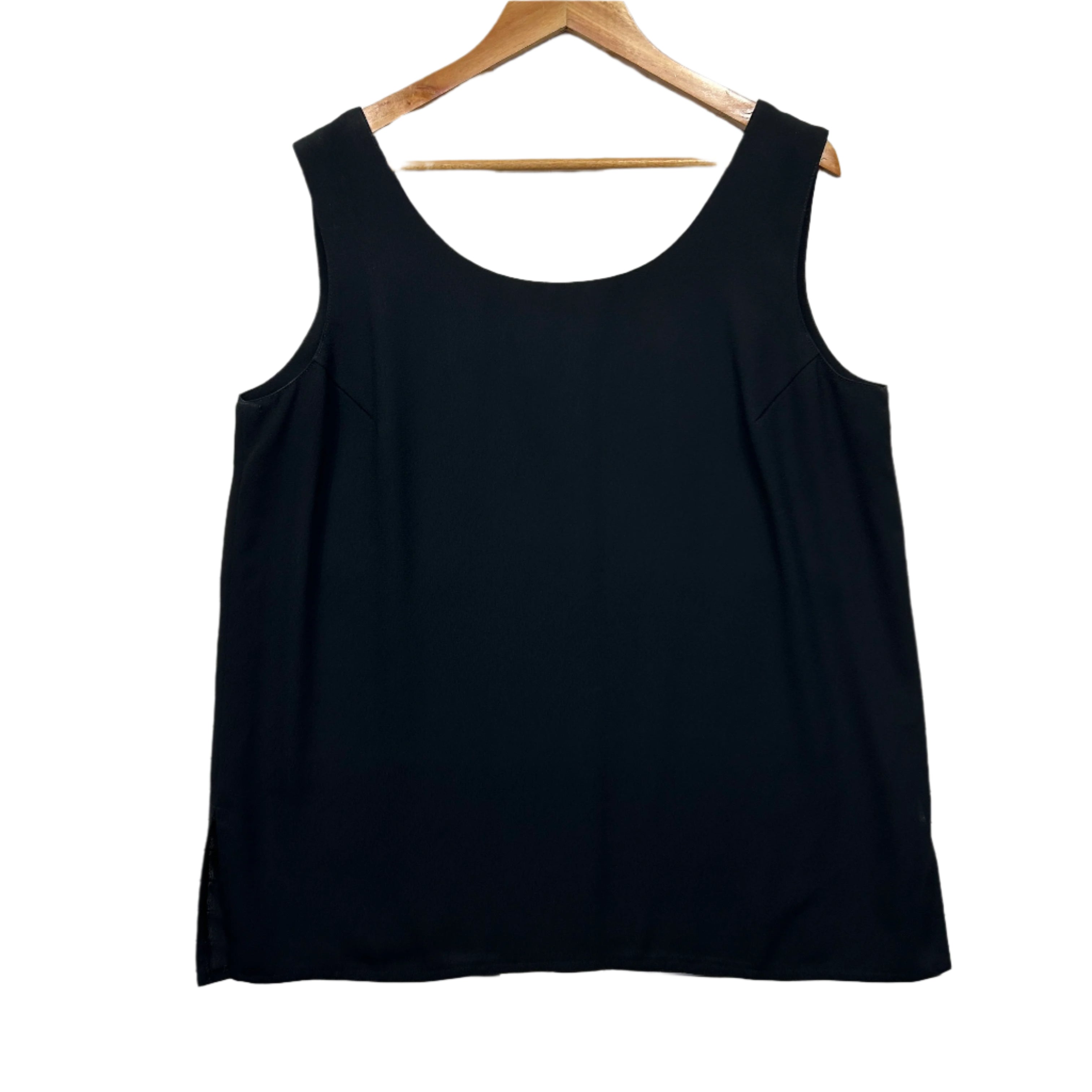 Liz Davernport Top Size 16 Black Sleeveless Made in Australia
