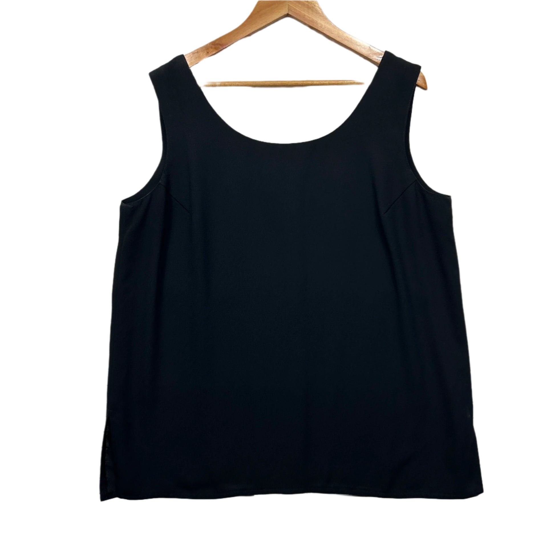 Liz Davernport Top Size 16 Black Sleeveless Made in Australia