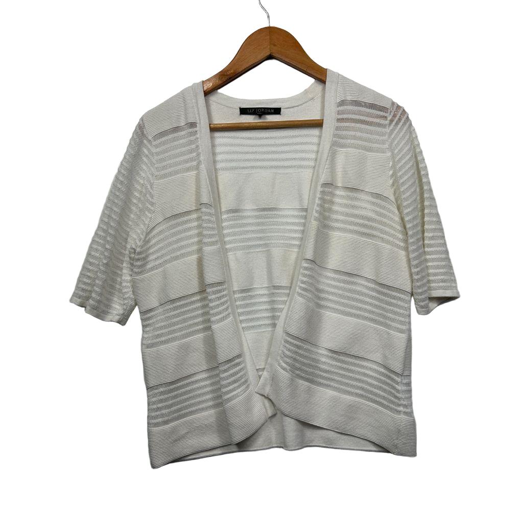 Liz Jordan White Knit Cardigan - Size L