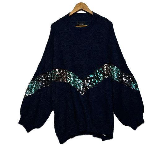 Lovedrobe Navy Sequin Jumper - Size 24/26