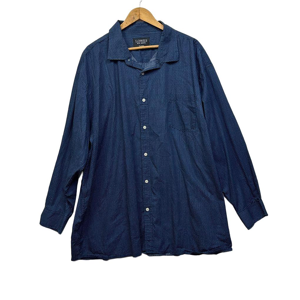 Lowes Navy Cotton Shirt - Size 7XL