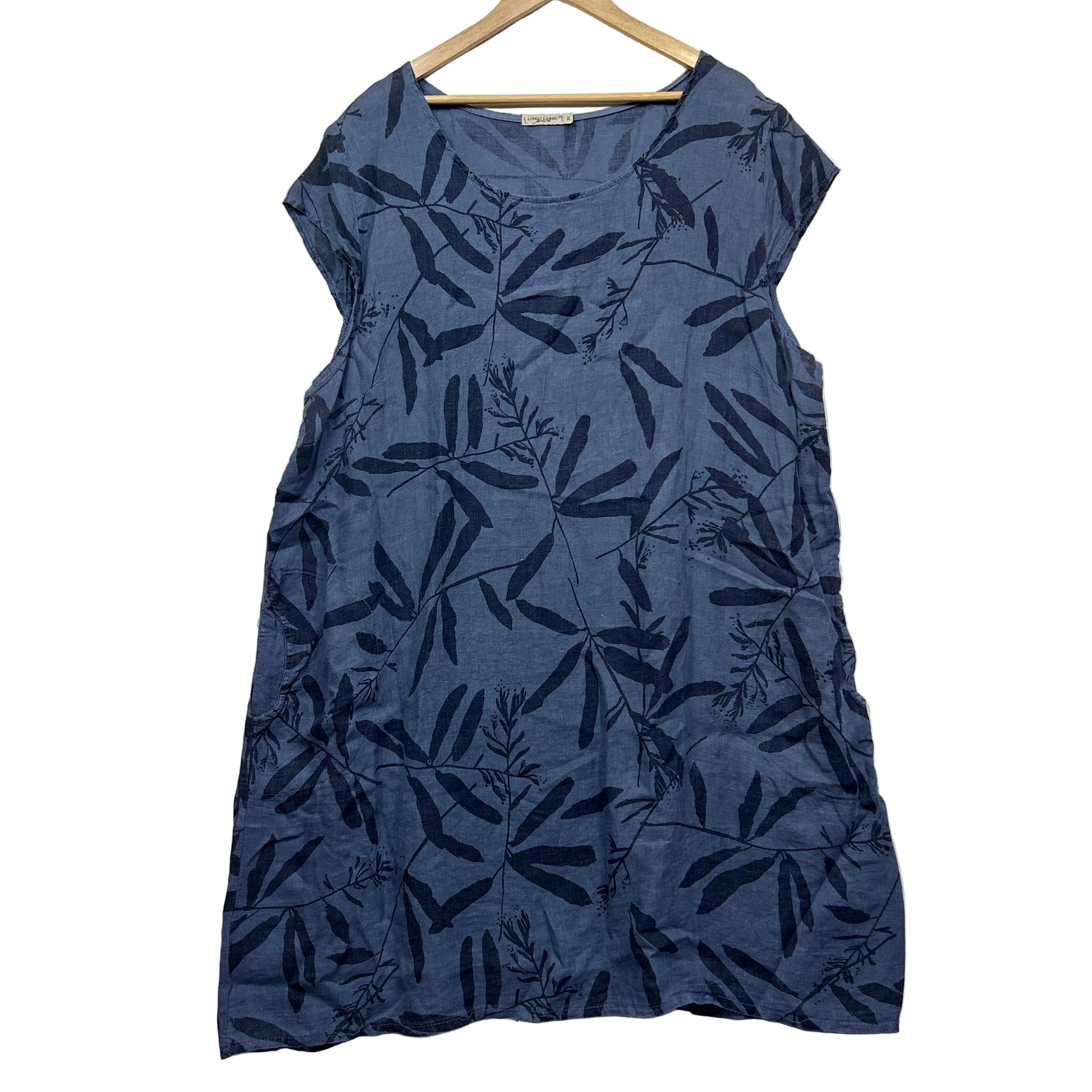 Lungo L'Arno Blue Linen Dress - Size 3X