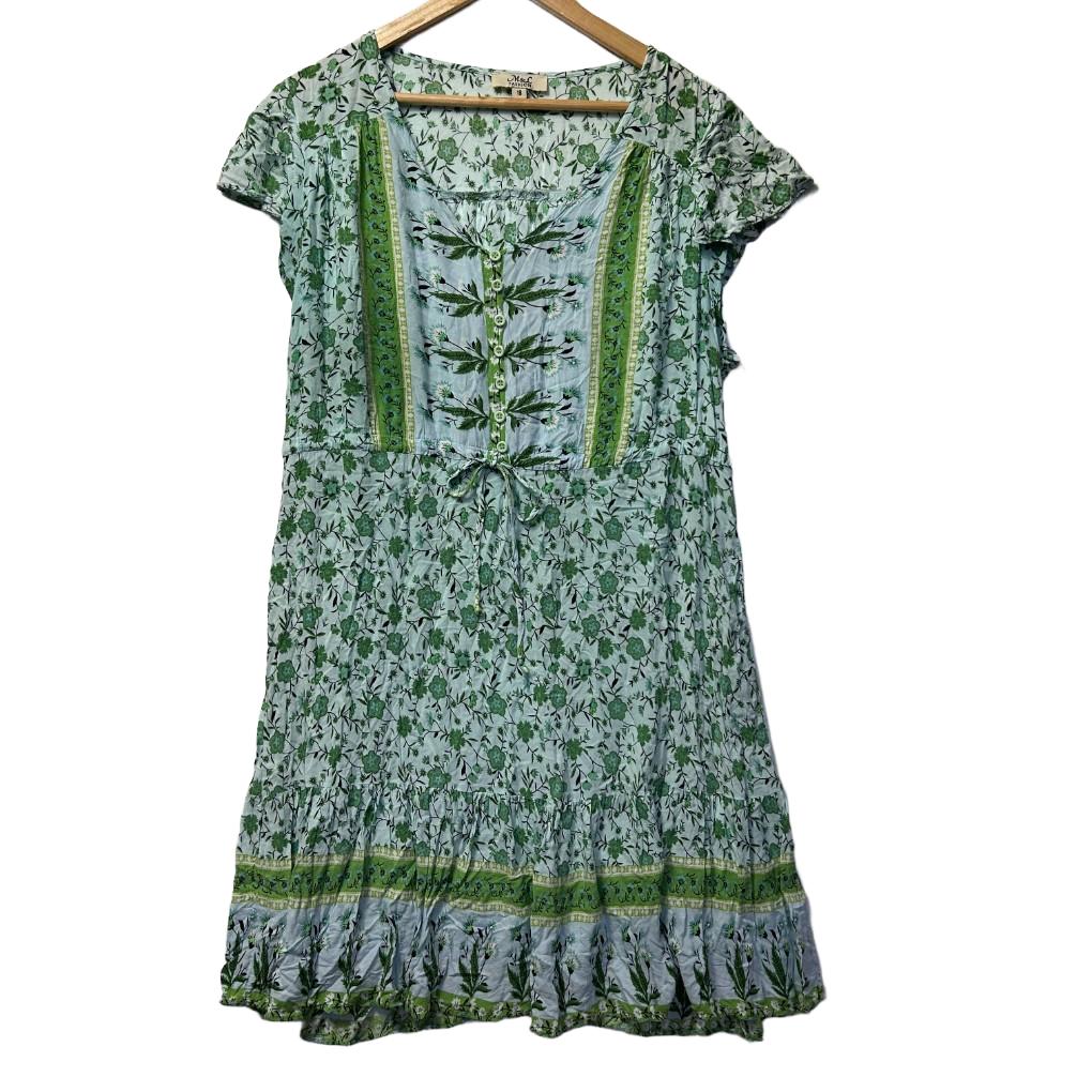 M&L Fashion Green Floral Boho Dress - Size 18